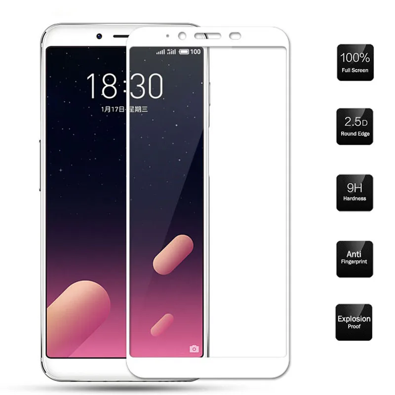 

9H Full Cover Tempered Glass for Meizu 16 16th Plus M3S M3 Note M5 M6 Note M5S Pro 6 7 MX6 U10 M6 15 M6S Screen Protector Film