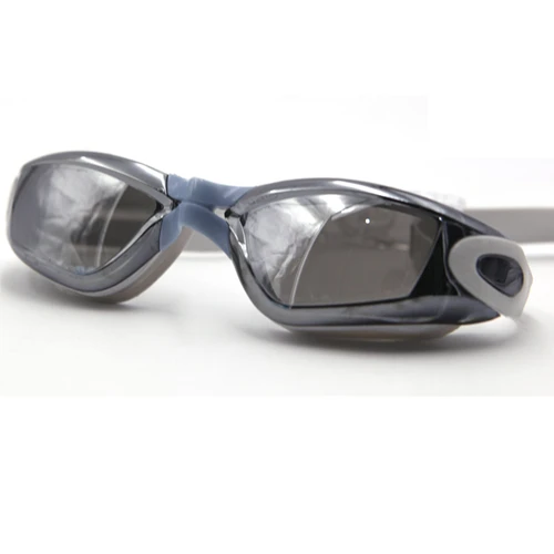 Мужские и wo мужские взрослые Анти-туман Анти- oletgoggles покрытие простые силиконовые водостойкие большие рамки HD PC линзы плавательные очки - Цвет: Gray