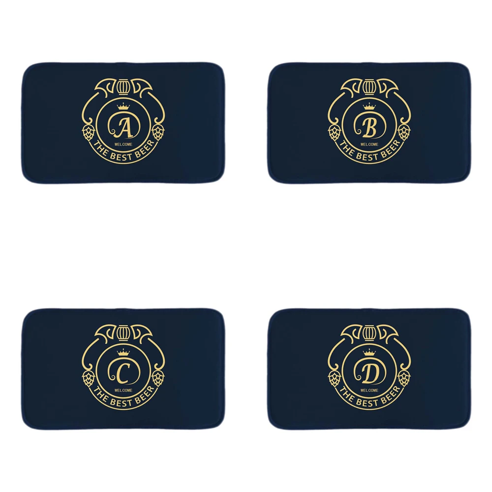 Us 19 66 26 Alphabet Letter Indoor Outdoor Doormat European Style Blue Best Beer Door Mats Bathroom Rug Floor Mats Short Plush Fabric In Mat From
