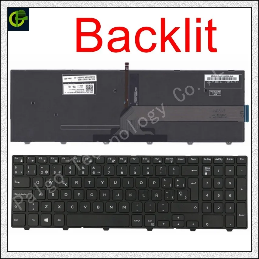 

Spanish Backlit keyboard for Dell Inspiron 15 3000 5000 3541 3542 3543 5542 3550 5545 5547 5755 15-5547 15-5000 Latin LA SP