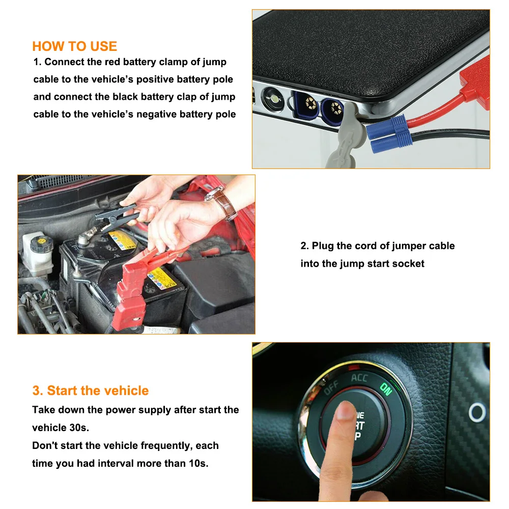 20000mAh Car Jump Starter Power Bank 12V Emergency Starting Device Portable Car Charger Battery Booster