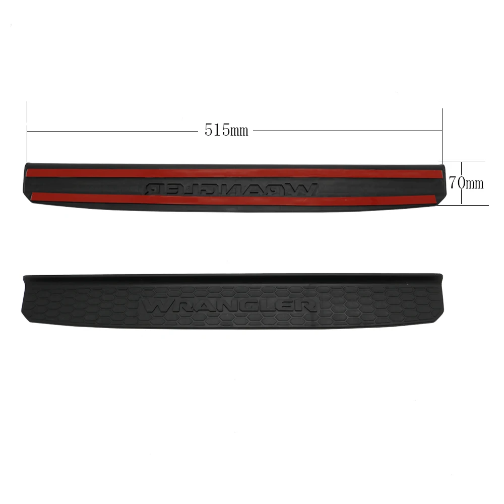 4PcsSet Black ABS Plastic Front Rear Door Entry Protector Scuff Plate Step Protector For Jeep 2018 JL Wrangler 4-Door (6)