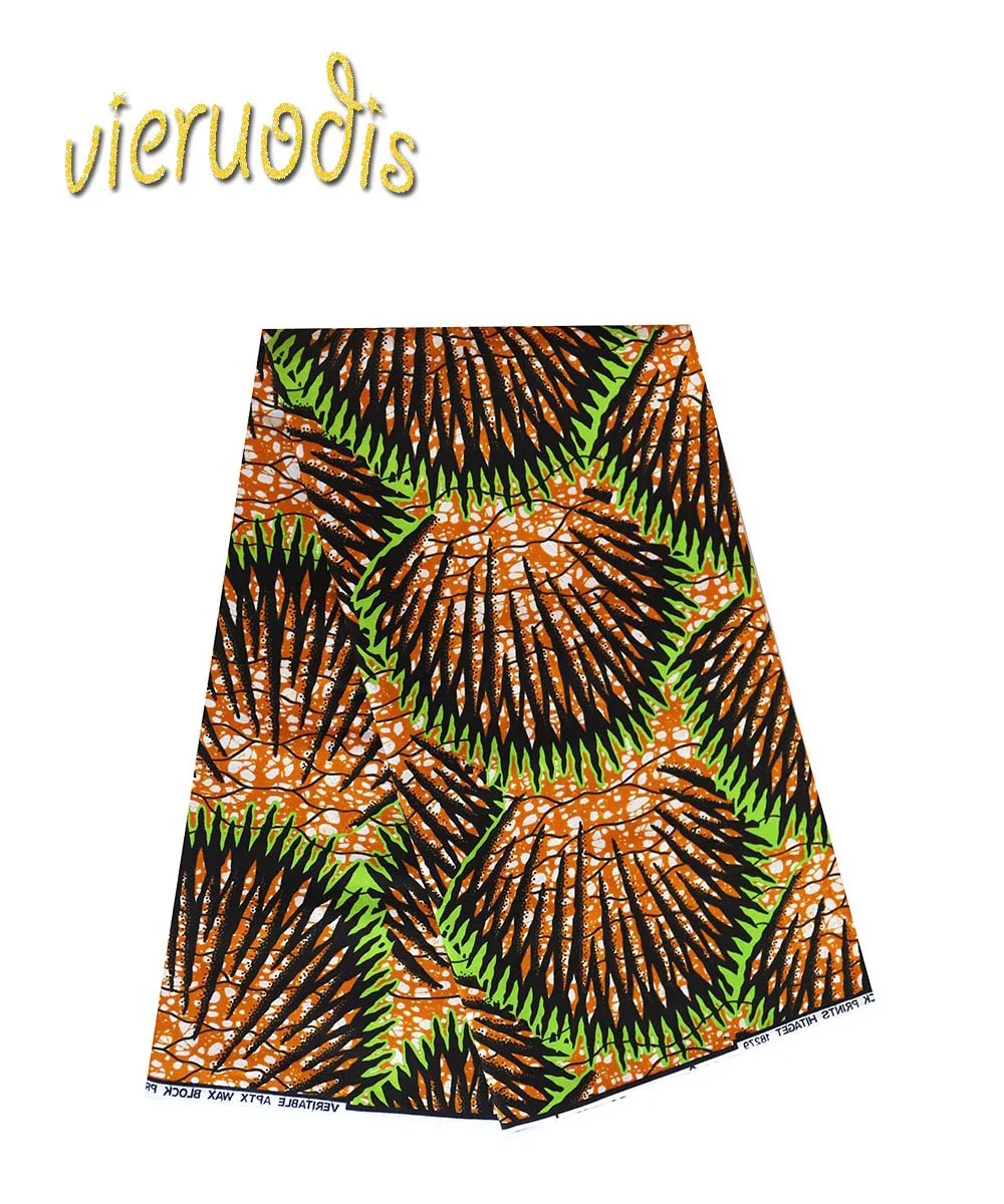 

6 Yards African Wax Prints Fabric 100% Cotton Fabrics Material Dashiki Printed Real Floral for Dress A000301