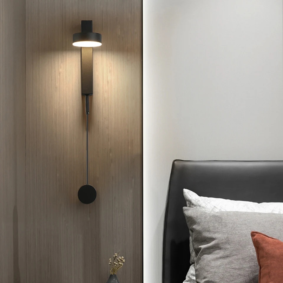 Modern LED Wall Lamp with Knob Switch Dimmable Wall light Indoor Lighting Adjustable 7W 9W Black For Bedroom Bedside Aisle Stair led wall lamp wall sconces light wall lamp