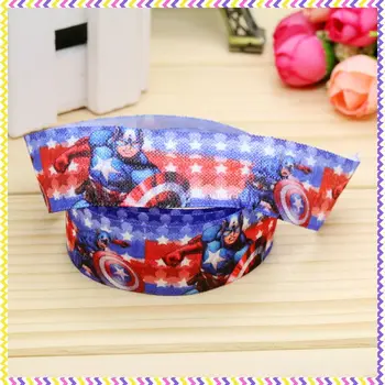 

1'' inch Free shipping Elastic FOE Captain America printed headband headwear diy hair band wholesale OEM 25mm H4448