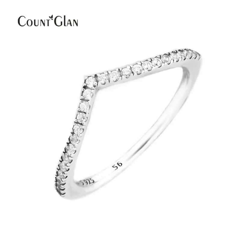 

wholesale 925 Sterling Silver Rings European Style Jewelry Beaded Wish Zircon Ring For Women Original Fashion Charms