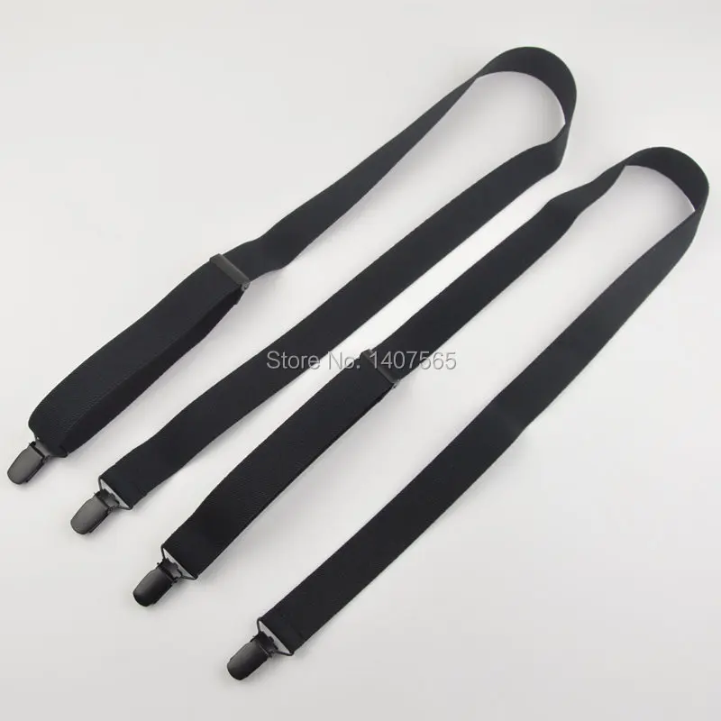Модные черные 4 зажима подтяжки унисекс для женщин мужские подтяжки для отдельных брюк эластичные ремни повязки 110 и 120 см