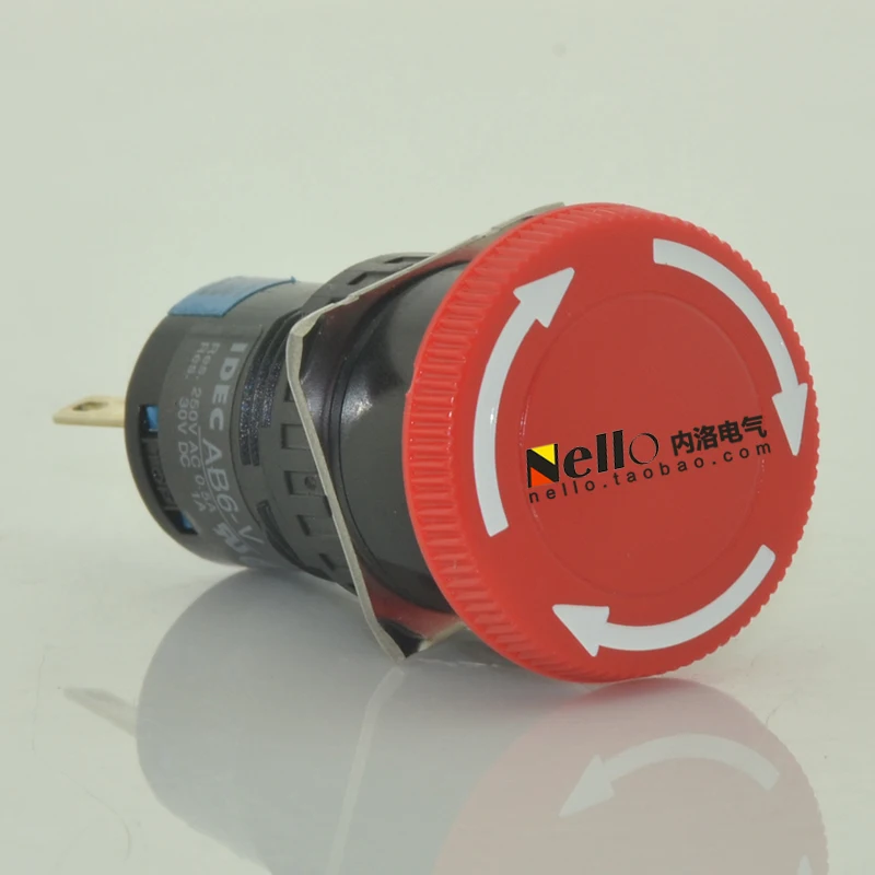 

[SA]Original authentic and spring IDEC16mm emergency stop button switch AB6M-V1R rotation reduction 1a1b--5pcs/lot