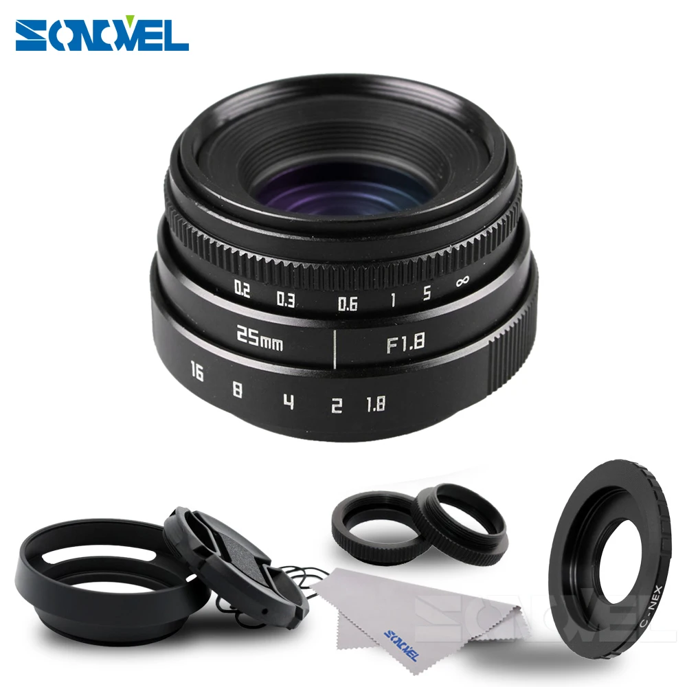 25mm F1.8 APS-C Television TV Lens CCTV Lens+hood For Sony E Mount Nex-5T Nex-F3 Nex-6 Nex-7 Nex-5R A6300 A6100 A6000 A6500 25mm F1.8 APS-C Television TV Lens CCTV Lens+hood For Sony E Mount Nex-5T Nex-F3 Nex-6 Nex-7 Nex-5R A6300 A6100 A6000 A6500
