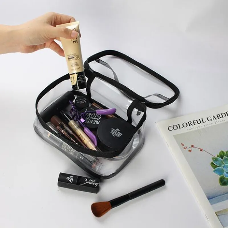 Квадратная косметичка из ПВХ, прозрачная Водонепроницаемая косметичка для путешествий, косметический упаковочный куб, модная сумка-Органайзер