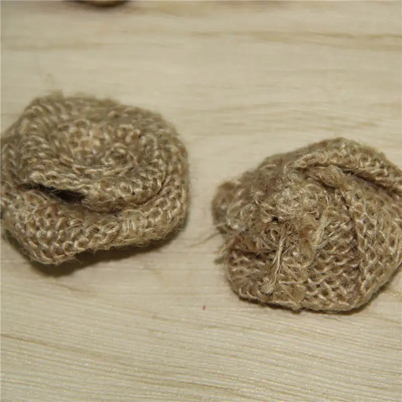 DoreenBeads 1 шт. ручная работа Мешковина роза цветок DIY ремесло поставка одежды значок