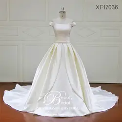 Beautybridal Атлас свадебное платье с горловиной ковшиком простое платье с бантом на поясе молния Назад Элегантный свадебное платье es Vestido de Noiva