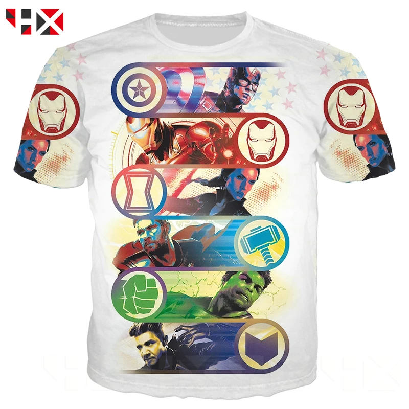 

HX 2019 Newest Avengers Endgame 3D Print Unisex T Shirt/Sweatshirt/Hoodie Avengers movie Superhero 3D Hip Hop Style Tops HX387