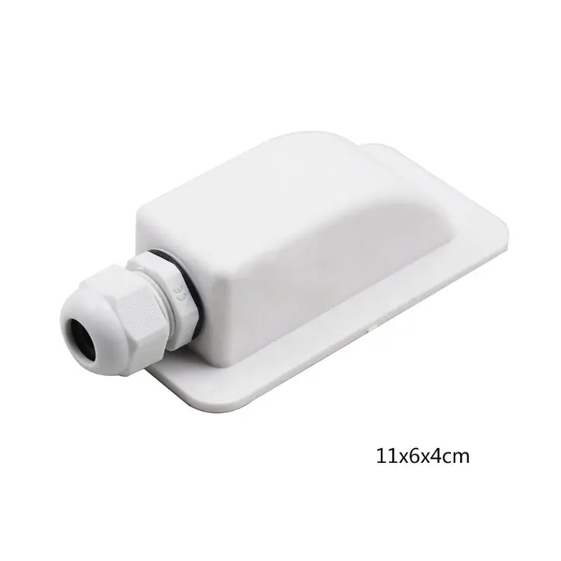 New ABS Solar RV Yacht Stand Panel Roof Duct Cable Entry Round Junction Box Cable White Double Hole RV Yacht Car Accessories