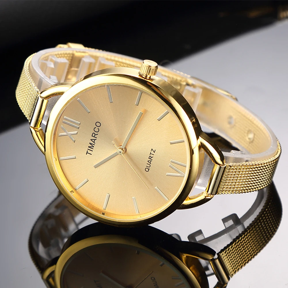 Montre женские кварцевые часы из нержавеющей стали модный браслет