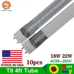 25-пакет 22 W 4ft 48 ''T8 светодиодный трубы G13 SMD2835 светодиодный лампа дневного света лампы 4 фута 1,2 м AC85-265V магазин Потолочные модернизации