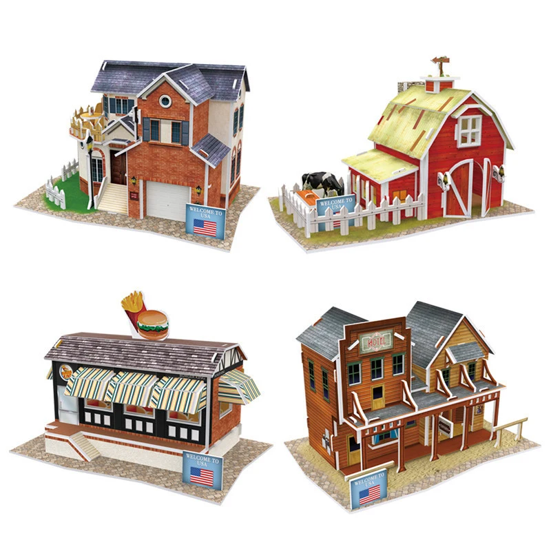 CubicFun 3D Cardboard Puzzle Model Toy DIY United States Buildings