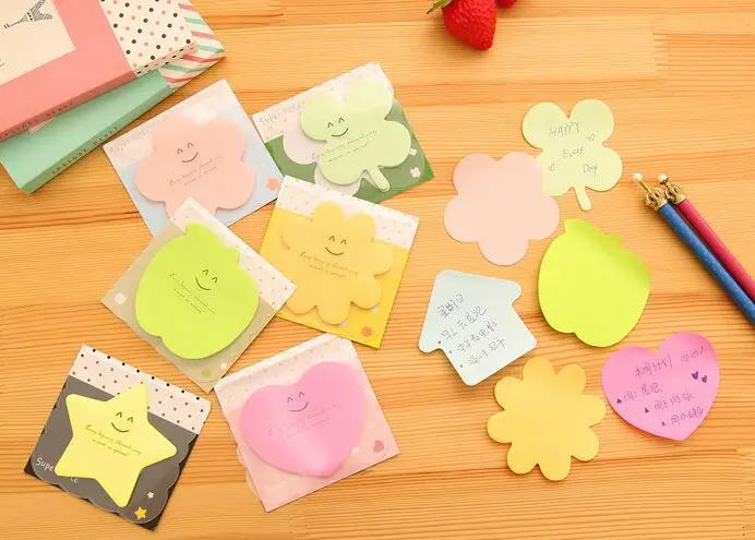 

Candy color Star Heart Clover sticky notes Memo Pad Paper Sticker memo boards Notepad Gift Stationery Escolar Papelaria