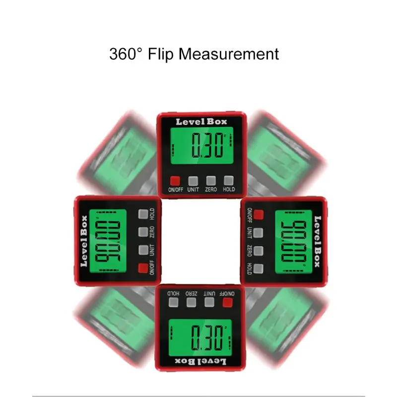  Digital Protractor Inclinometer Level Box Angle Finder Bevel Box w/ Magnet Base