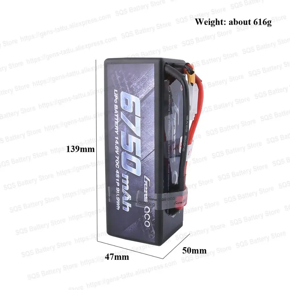 Gens ace 4S 6750mAh Lipo 14,8 V аккумулятор 70C XT90 T разъем для Traxxas X-maxx 1/8 Car Lipo Batteria Quad Drone Boat