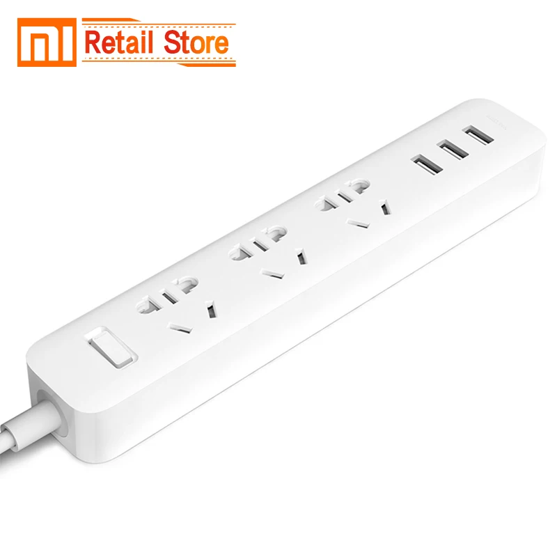 Xiaomi power Strip быстрая Портативная зарядка с 3 умными USB штекерами и 3 стандартными гнездами поддержка 2A быстрой вилки для зарядки