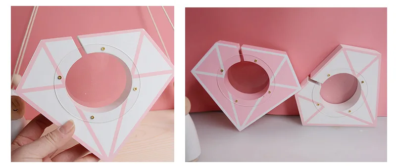 Детская комната Декор Алмазная форма Копилка Розовый деревянный алмаз копилка домашний декор Копилка фигурки ремесла