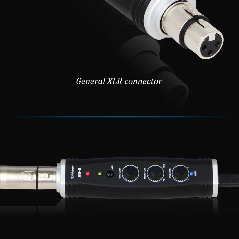 Alctron xu-2 usb конвертер XLR к USB микрофон Предварительный усилитель, компьютерный аудио интерфейс, цифровой аудио конвертер с питанием