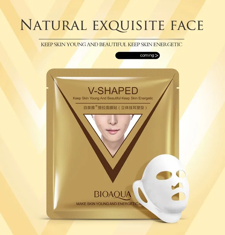 brand sheet mask face care facial chin V shaped lifting collagen face masks cosmetic firming whitening bioaqua beauty mask face