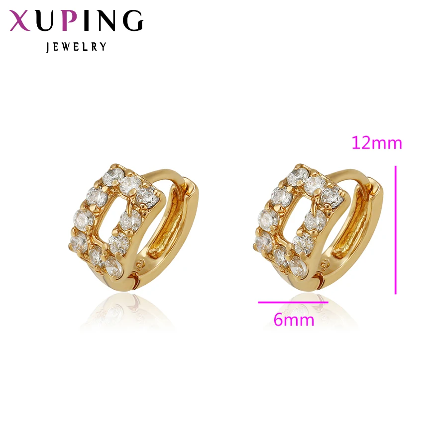 Xuping, модные серьги, золотое покрытие, элегантные серьги-кольца для женщин, ювелирное изделие, модный подарок 24356