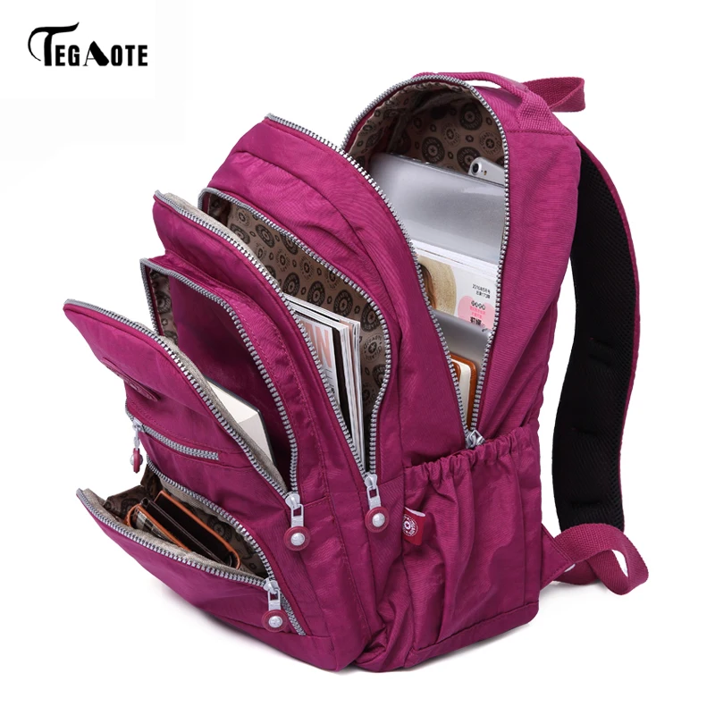 Pаспродажа TEGAOTE, школьный рюкзак для девочек подростков, Mochila Feminina, женские рюкзаки, нейлоновый водонепроницаемый повседневный рюкзак для ноутбука, жен...