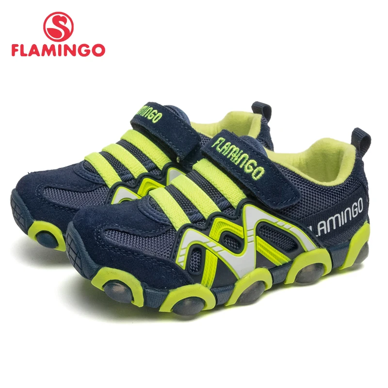

QWEST Brand Spring Leisure LED Sports Running Shoes Hook&Loop Outdoor Navy Sneakers Size 23-30 Free Shipping 91K-SM-1241/1242