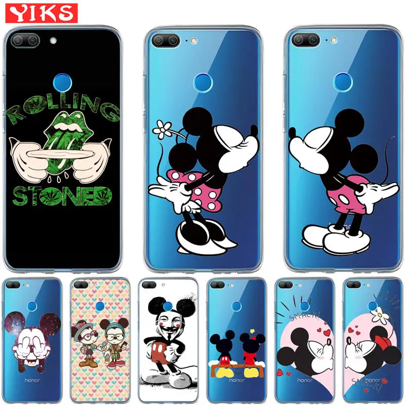 

Cute Mickey Minnie couple pattern Coque For Huawei Honor 10 9 8 Lite 7 7A 7X 7C 6A 6X Silicone Case Cover Fundas Etui Capinha