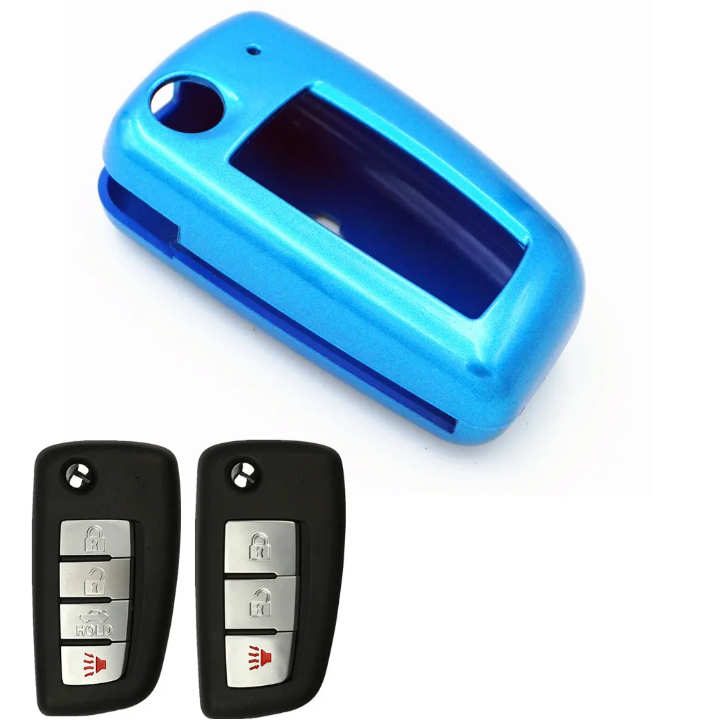 

WFMJ Paint Plastic Remote Smart Flip 3 4 buttons Key Case Shell Cover Chain Fob for 2014 2015 2016 2017 2018 Nissan Rogue