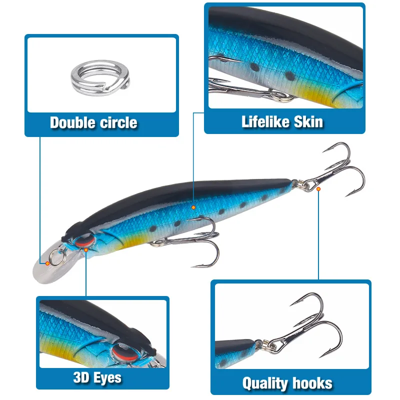 New Fishing Lure Minnow Hard Bait 14g/11cm Artificial Bionic Bait Hard Lure Freshwater Sea Fishing Bait Fishing Tackle jooyoo