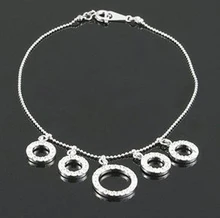 5 round crystal rings alloy anklet for women