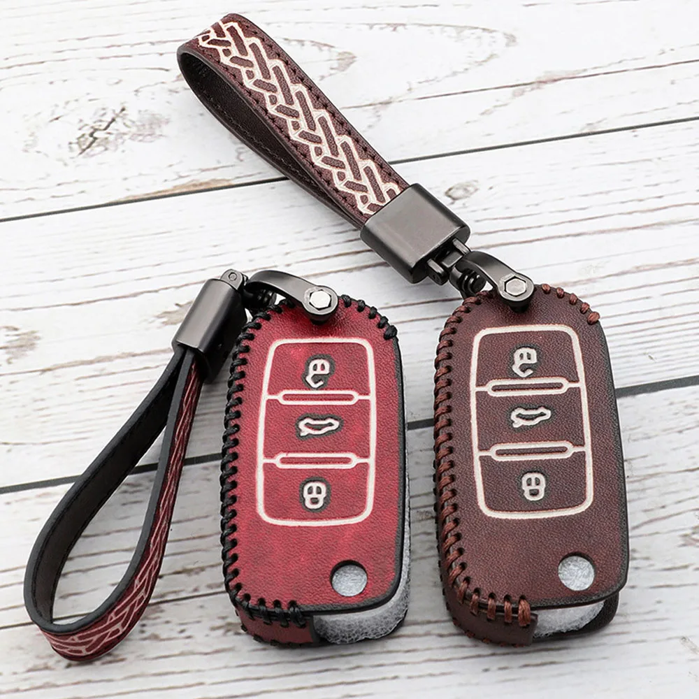

New keychain 3 buttons car key case For Volkswagen VW Skoda Octavia A5 Fabia Superb Yeti Rapid Folding Flip key Holder Protector