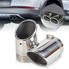 CITALL 2pcs Stainless Steel Exhaust Tail Rear Muffler Tip Pipe Tailpipe For VW Passat B6 Passat CC 2006 2007 2008 2009 2010