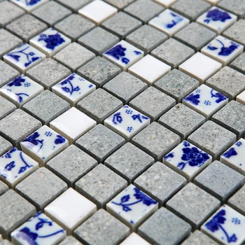 

ceramic blue and white porcelain mosaic kiln tiles mosaic HMCM1049 kitchen backsplashl tile bathroom floor ceramic wall tiles