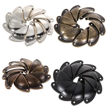 

10pcs Vintage Drawer Knobs Handles Door Furniture Cabinet Pull Cupboard Knob Antique Brass Shell Kitchen Drawer Hardware Tools