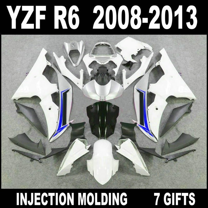 Factory outlet for 08 09 10 11 12 13 YAMAHA R6 fairing kit free custom 2008 2009 - 2013 deep gray black white silvery YZF | Автомобили и
