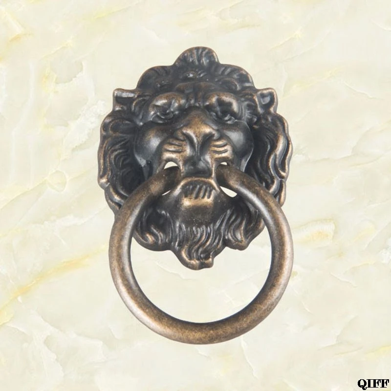 Antique Bronze Lion Head Pulls for Dresser Drawer Cabinet Door Handles Knobs Jun20