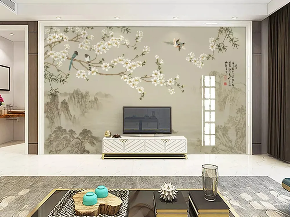 peça de fundo de tv de bambu, peça de revestimento chinês