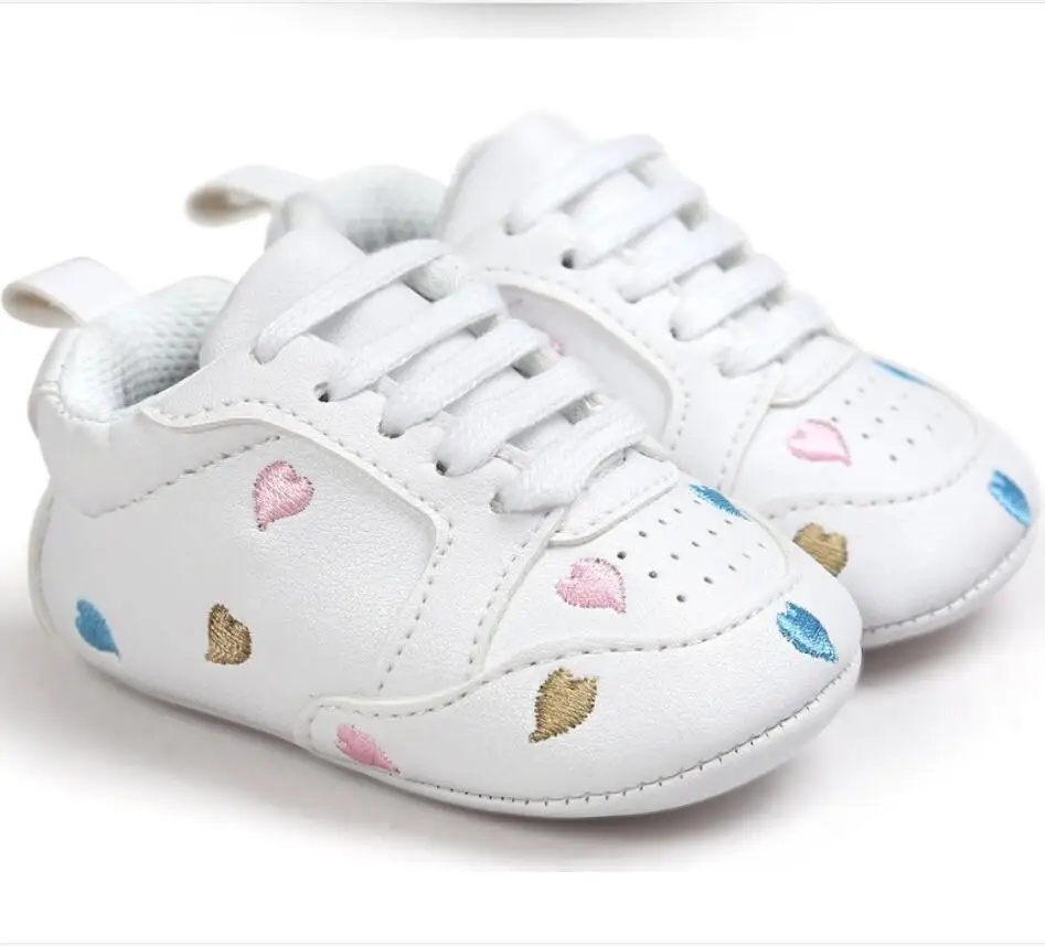 

Baby Girls Baby Boys Casual Sport Shoes Embroidery Stars Love Heart Infant Prewalker Toddler Sneaker Shoes