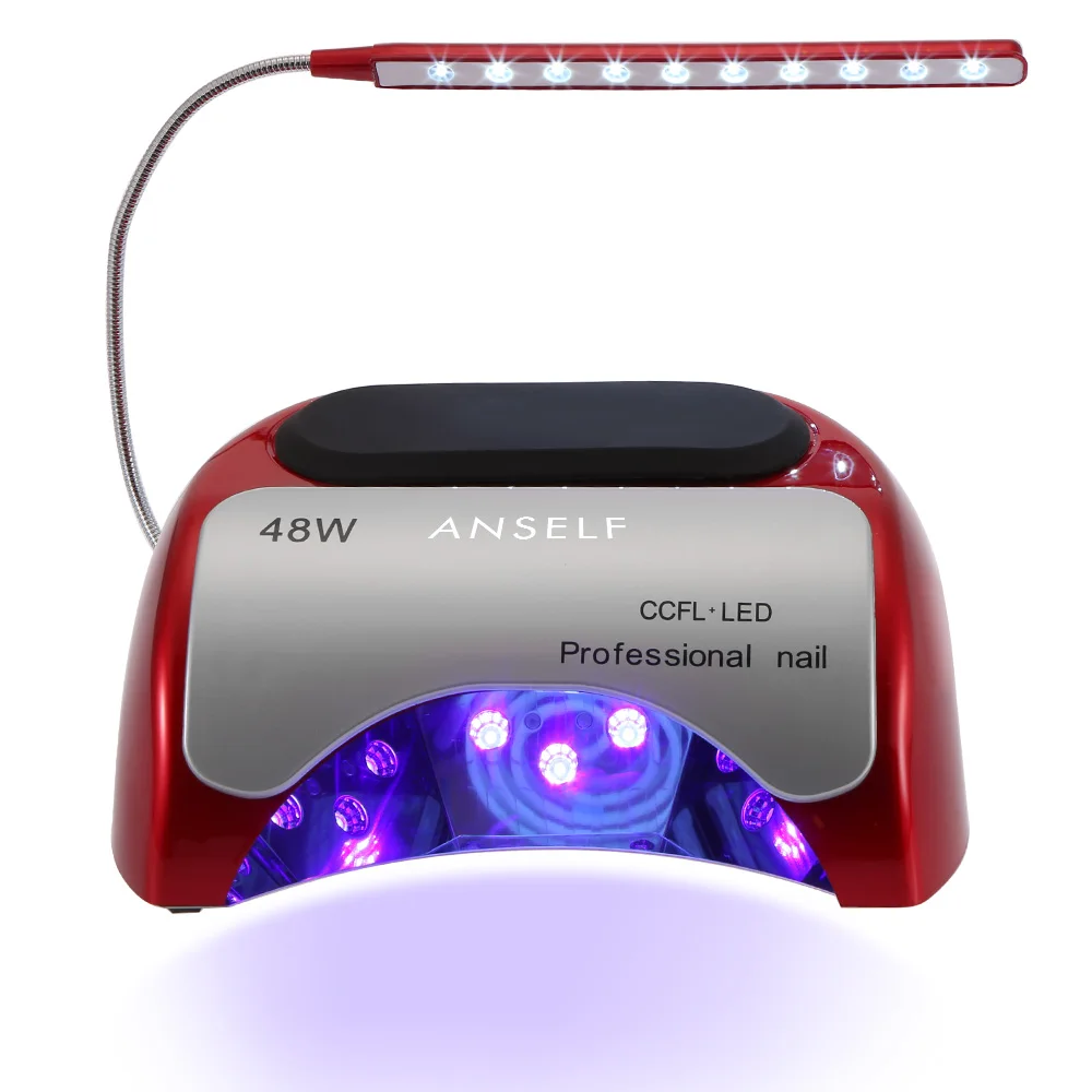 

Anself 48W LED + CCFL Nail Dryer Built-in fan Gel Curing Machine Nail Art Tool Infrared Auto-induction Time Setting 30s 60s