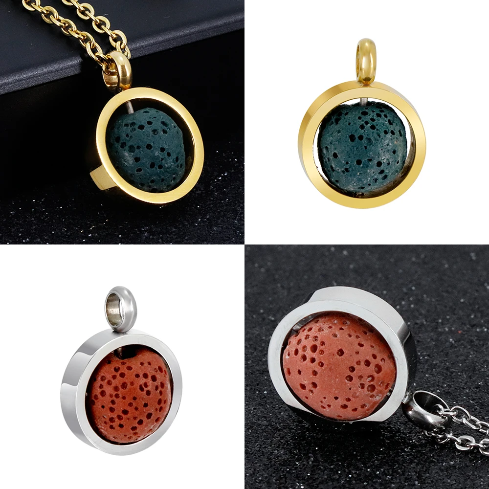 ZP-NL013 lava rock pendant necklace (6)