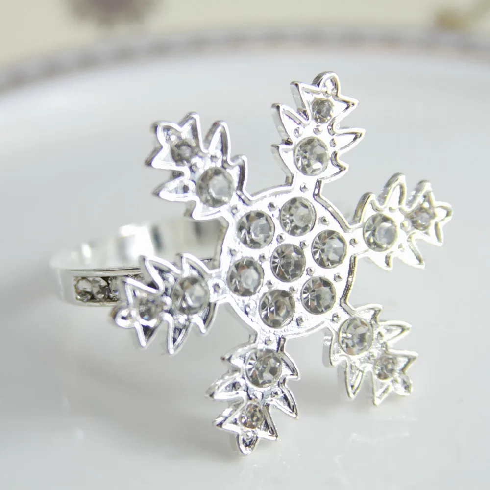 

Qn19012105 Бесплатная доставка Серебряный снеговик с хрустальным кольцом для салфеток свадебное праздничное украшение, недорогой держатель для салфеток 12 шт.