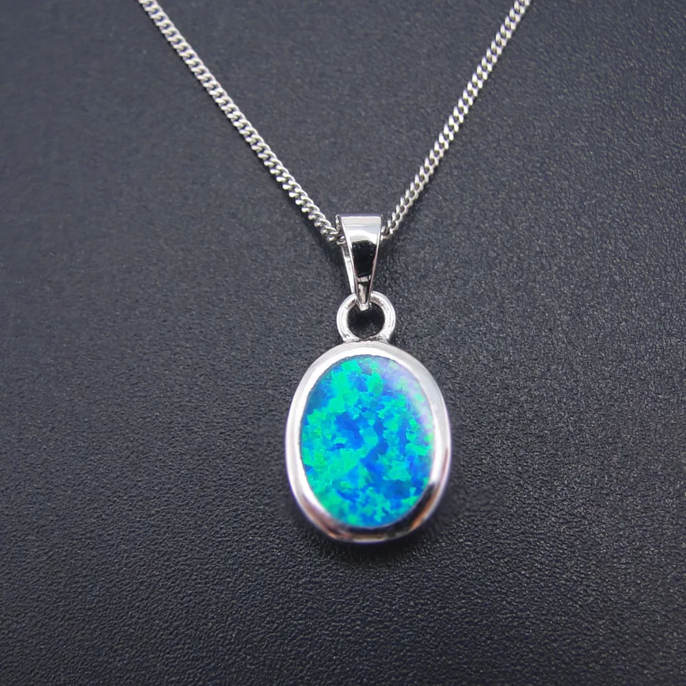 Женская подвеска из серебра 100% пробы с голубым огненным опалом|pendant woman|pendant bluependant