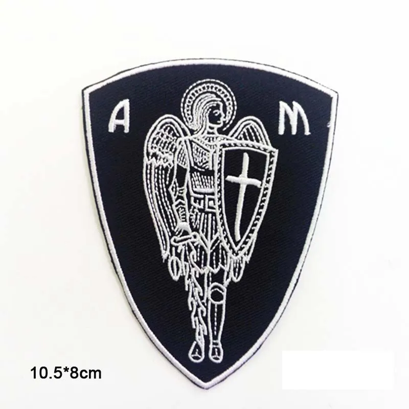 

Assassin ARCHANGEL ST.MICHAEL CROSS CHRISTIAN CROSS Iron On Embroidered Clothes Patch For Clothing Stickers Garment Apparel