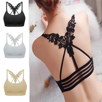 

Women Sports Bras Push Up Sexy Flower Back Yoga Running Gym Training Workout Femme Padded Underwear Crop Tops Female