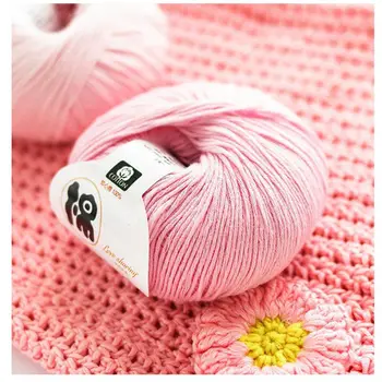 

1000g(20 balls)Solid Color Soft Baby Yarn 100%Organic Cotton Hand Knitting Wool Thread for Hat Dress Shoes 30 color Optional
